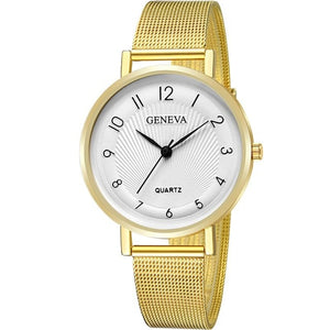 2018 New Design GENEVA Watch Fashion Female Clocks Women Luxury Stainless Steel Analog Quartz Wristwatch Silver Dress Watches