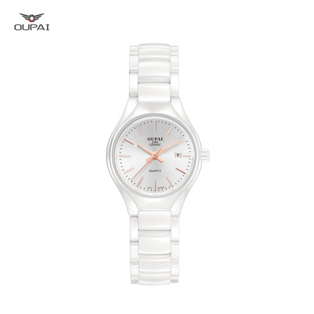 Ceramic watch Fashion Casual Women quartz watches relojes mujer OUPAI brand luxury wristwatches Girl elegant Dress clock RAD05LO