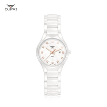 Load image into Gallery viewer, Ceramic watch Fashion Casual Women quartz watches relojes mujer OUPAI brand luxury wristwatches Girl elegant Dress clock RAD05LO