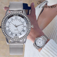 Load image into Gallery viewer, Dropshipping Women Rhinestone Watch Fashion Casual Women Silver &amp; Rose Gold Mesh Wristwatches Gift Clock Relogio Feminino Hot