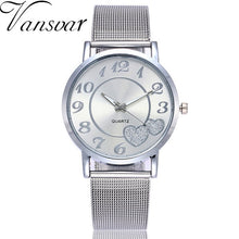 Load image into Gallery viewer, Dropshipping Women Silver &amp; Gold Mesh Love Heart Dial Wristwatches Fashion Casual Women&#39;s Steel Quartz Watches Relogio Feminino