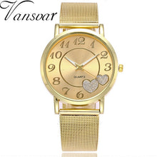 Load image into Gallery viewer, Dropshipping Women Silver &amp; Gold Mesh Love Heart Dial Wristwatches Fashion Casual Women&#39;s Steel Quartz Watches Relogio Feminino