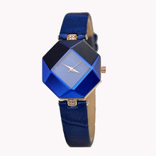 Load image into Gallery viewer, Women Watches Gem Cut Geometry Crystal Leather Quartz Wristwatch Fashion Dress Watch Ladies Gifts Clock Relogio Feminino 5 color