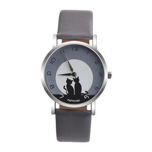 2018 New Fashion Lovely Cat Pattern Casual Leather Band Watches Women Wristwatches Quartz Watch Clock Relogio Feminino Drop Ship