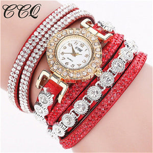 CCQ 2018 Watch Women Bracelet Ladies Watch With Rhinestones Clock Womens Vintage Fashion Dress Wristwatch Relogio Feminino Gift
