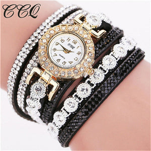 CCQ 2018 Watch Women Bracelet Ladies Watch With Rhinestones Clock Womens Vintage Fashion Dress Wristwatch Relogio Feminino Gift