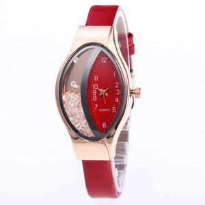Brand Women's Bracelet Watches Crystal Rose Gold leather Ladies Casual Quartz Dress Wristwatches Clock Female relogio masculino