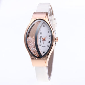 Brand Women's Bracelet Watches Crystal Rose Gold leather Ladies Casual Quartz Dress Wristwatches Clock Female relogio masculino