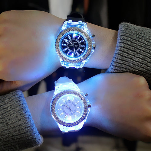 Silicone LED Luminous Fashion Ladies Outdoor Watch Women's Men colorful Sports WristWatches Men Watch Clocks Relogios Masculino