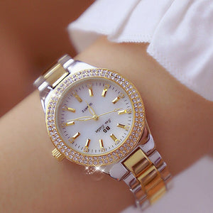 2018 Luxury Brand lady Crystal Watch Women Dress Watch Fashion Rose Gold Quartz Watches Female Stainless Steel Wristwatches