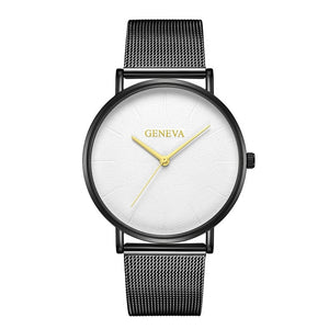 Simple Women Men Watches Top Brand Luxury Stainless Steel Mesh Quartz Wristwatches Fashion Clock ladies Watch Montre Femme 2018