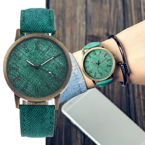 MEIBO Relojes Women Quartz Watches Denim Design Leather Strap Male Casual Wristwatch Relogio Masculino Ladies Watch female watch