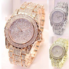 Load image into Gallery viewer, Golden New Clock gold Fashion Men watch Diamonds Stainless Steel Quartz watches Wrist Watch Wholesale watch men 2018 #D