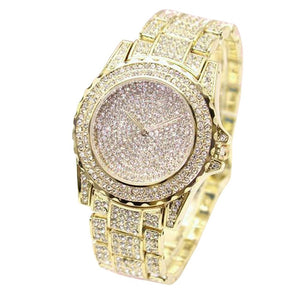 Golden New Clock gold Fashion Men watch Diamonds Stainless Steel Quartz watches Wrist Watch Wholesale watch men 2018 #D