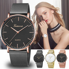 Load image into Gallery viewer, Modern Fashion Black Quartz Watch Men Women Mesh Stainless Steel Watchband High Quality Casual Wristwatch Gift for Female