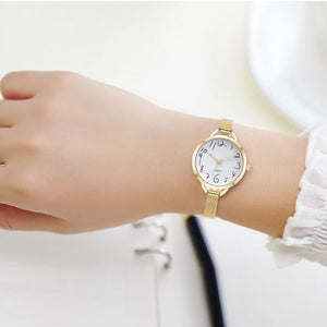 Minimalist stainless steel New Fashion Style Leather Watch Women Watches Female Dress Wristwatches Small Dial 3 Colors @F