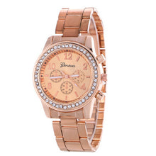 Load image into Gallery viewer, New Fashion Women Dress Rhinestone Quartz Watch Rose Gold Watch Female Stainless Steel Alloy Wristwatches Gift 2017 New Hot